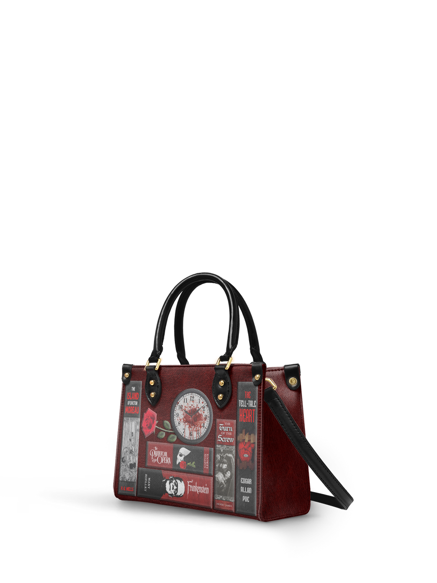 "The Crimson Codex" Small Leather Handbag