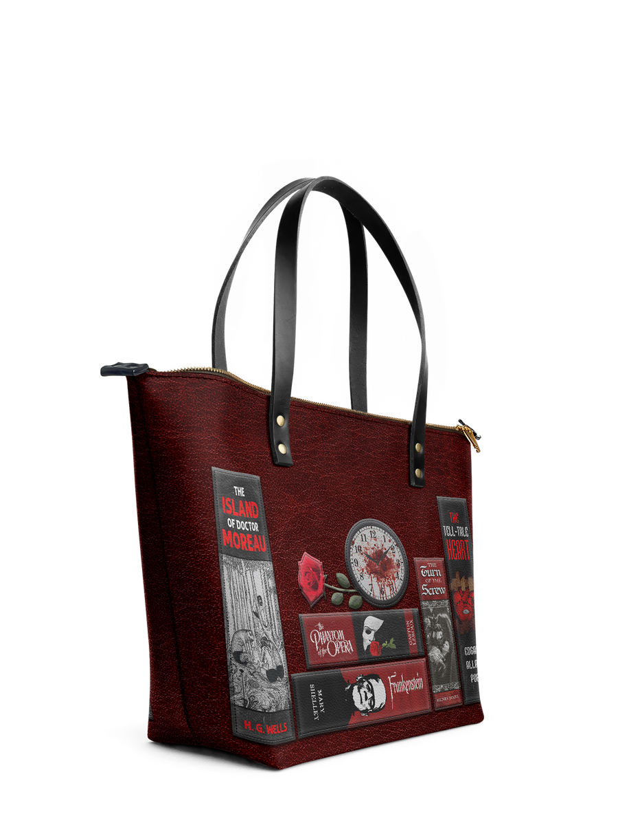 "The Crimson Codex" Leather Tote Bag