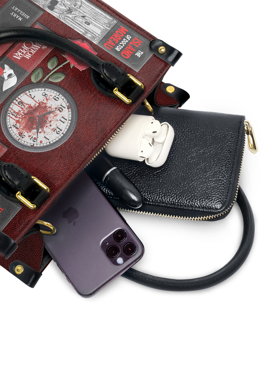 "The Crimson Codex" Small Leather Handbag