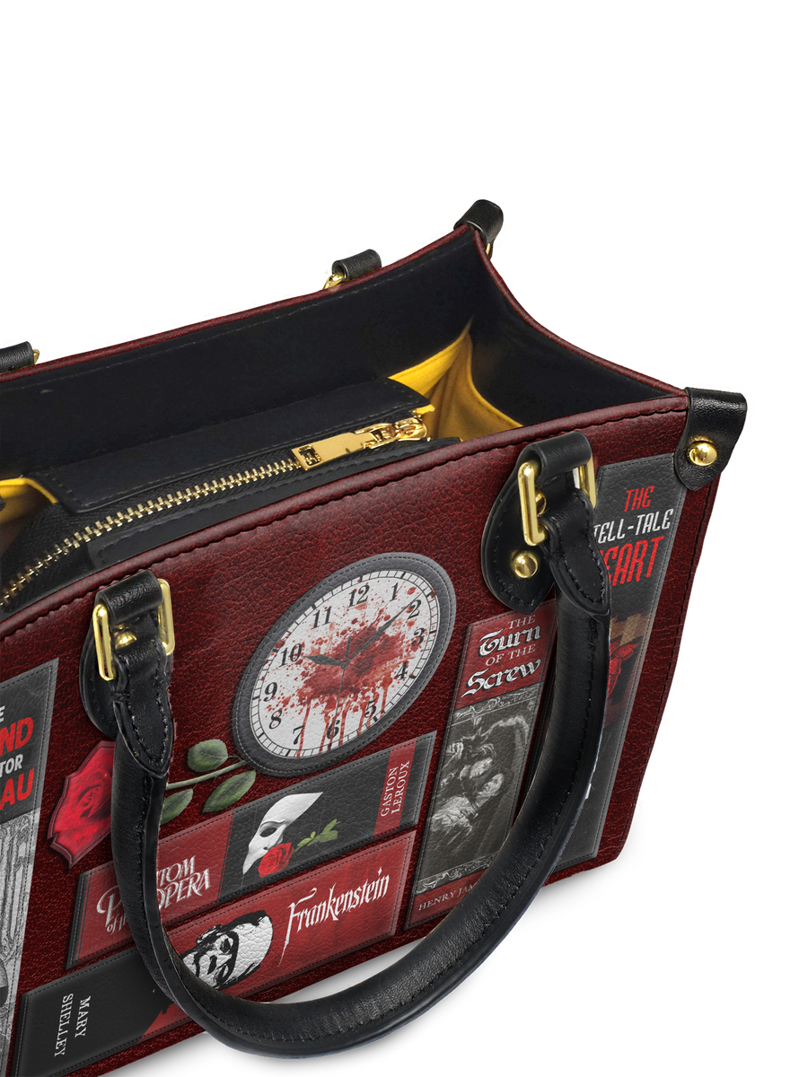 "The Crimson Codex" Small Leather Handbag