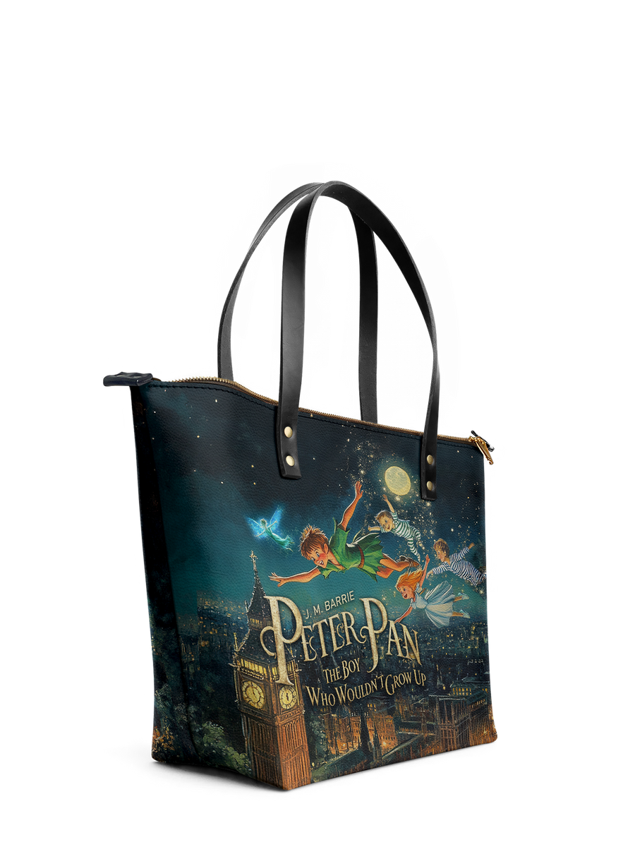 "Neverland Sky" Leather Tote Bag