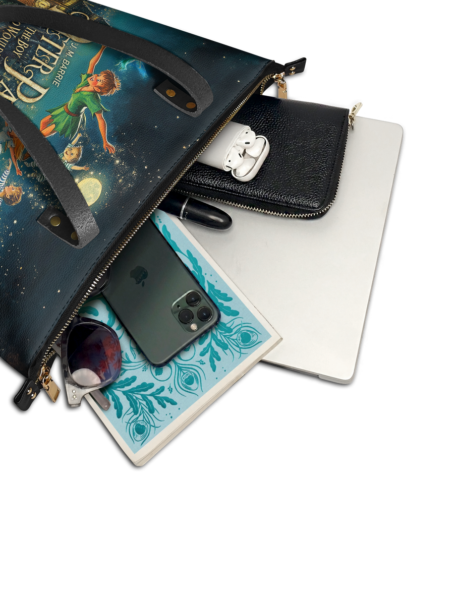"Neverland Sky" Leather Tote Bag