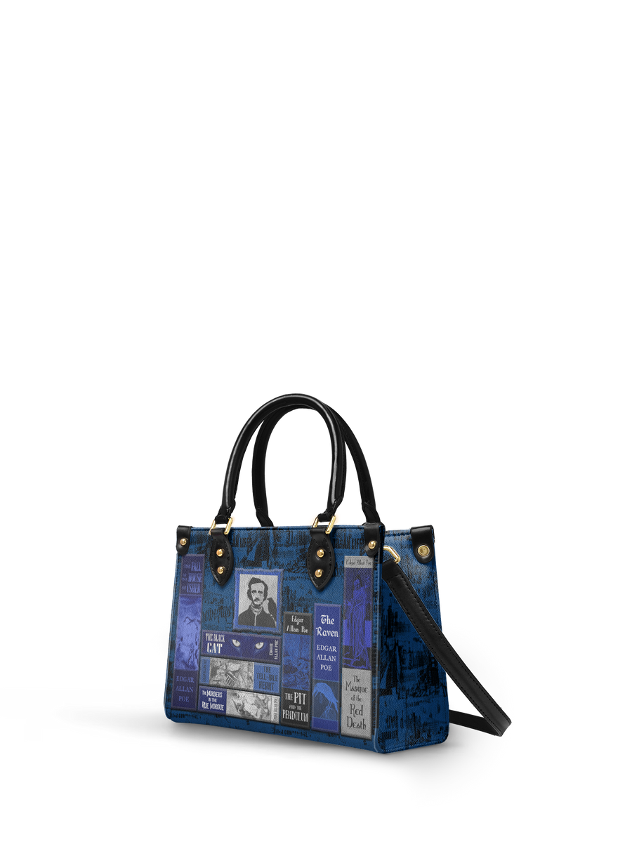"Poe's Library" Midnight Ink Small Leather Handbag