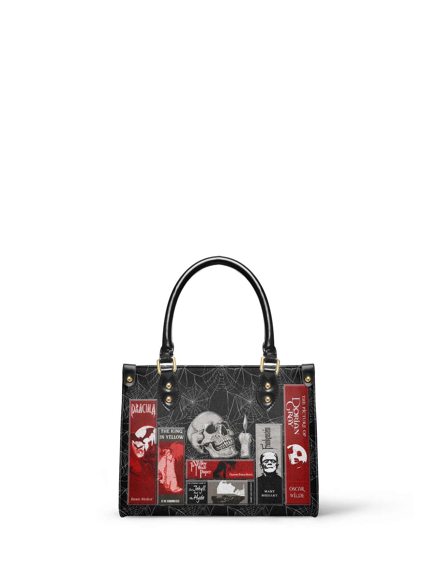 "The Codex of Gothic Tales" Black Widow’s Kiss Small Leather Handbag