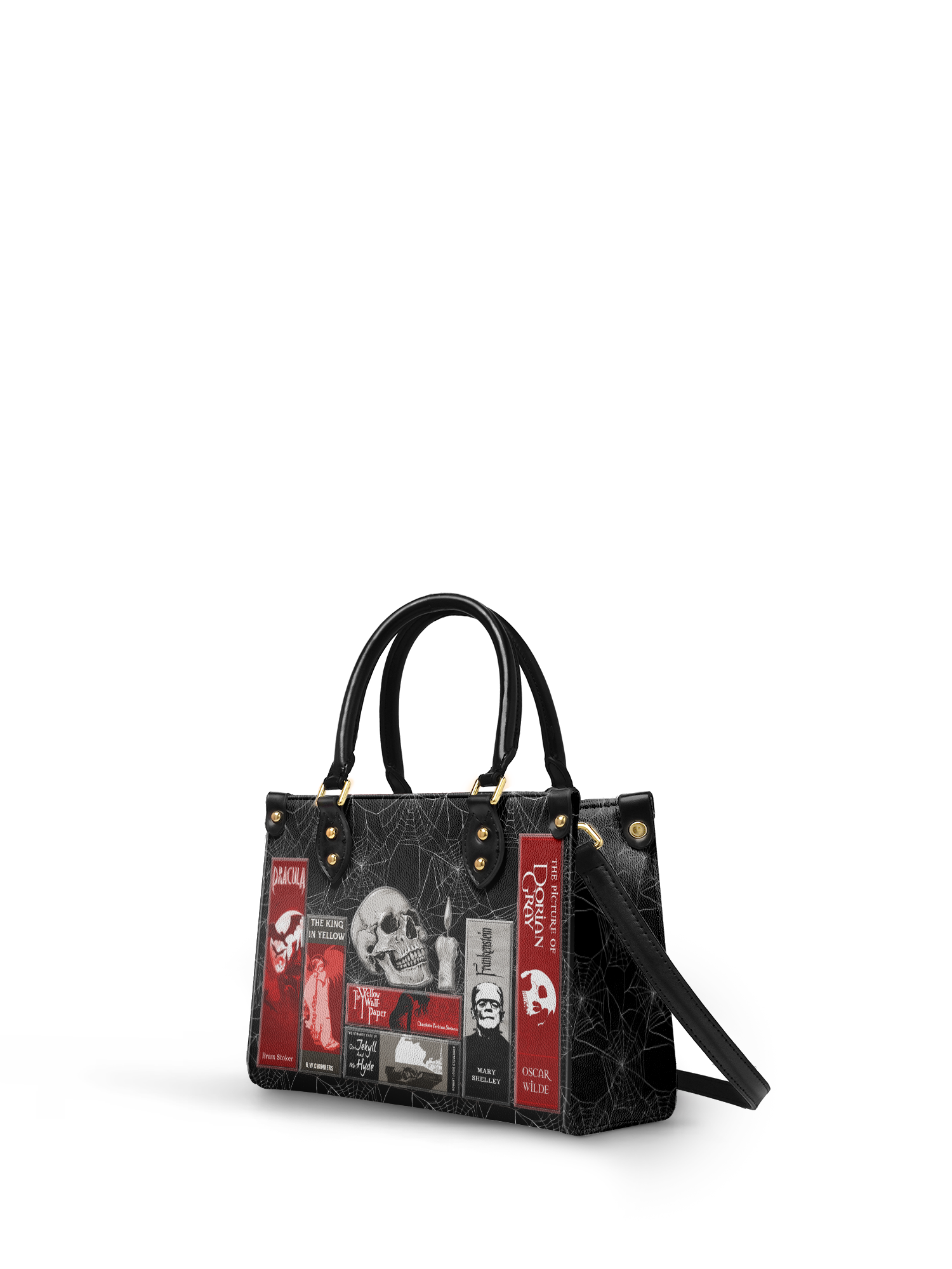 "The Codex of Gothic Tales" Black Widow’s Kiss Small Leather Handbag