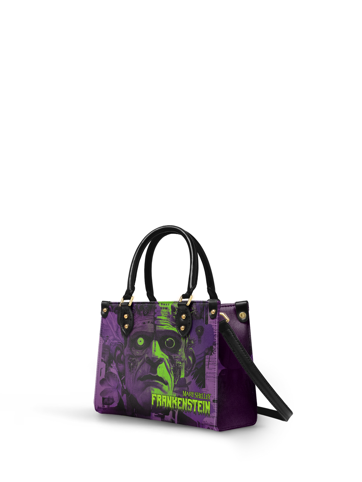 "Frankenstein" Lablight Violet Small Leather Handbag