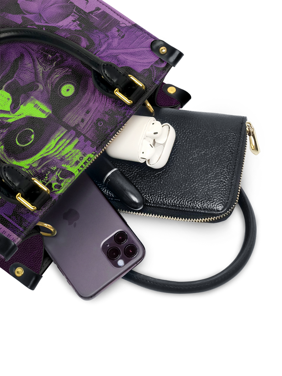 "Frankenstein" Lablight Violet Small Leather Handbag