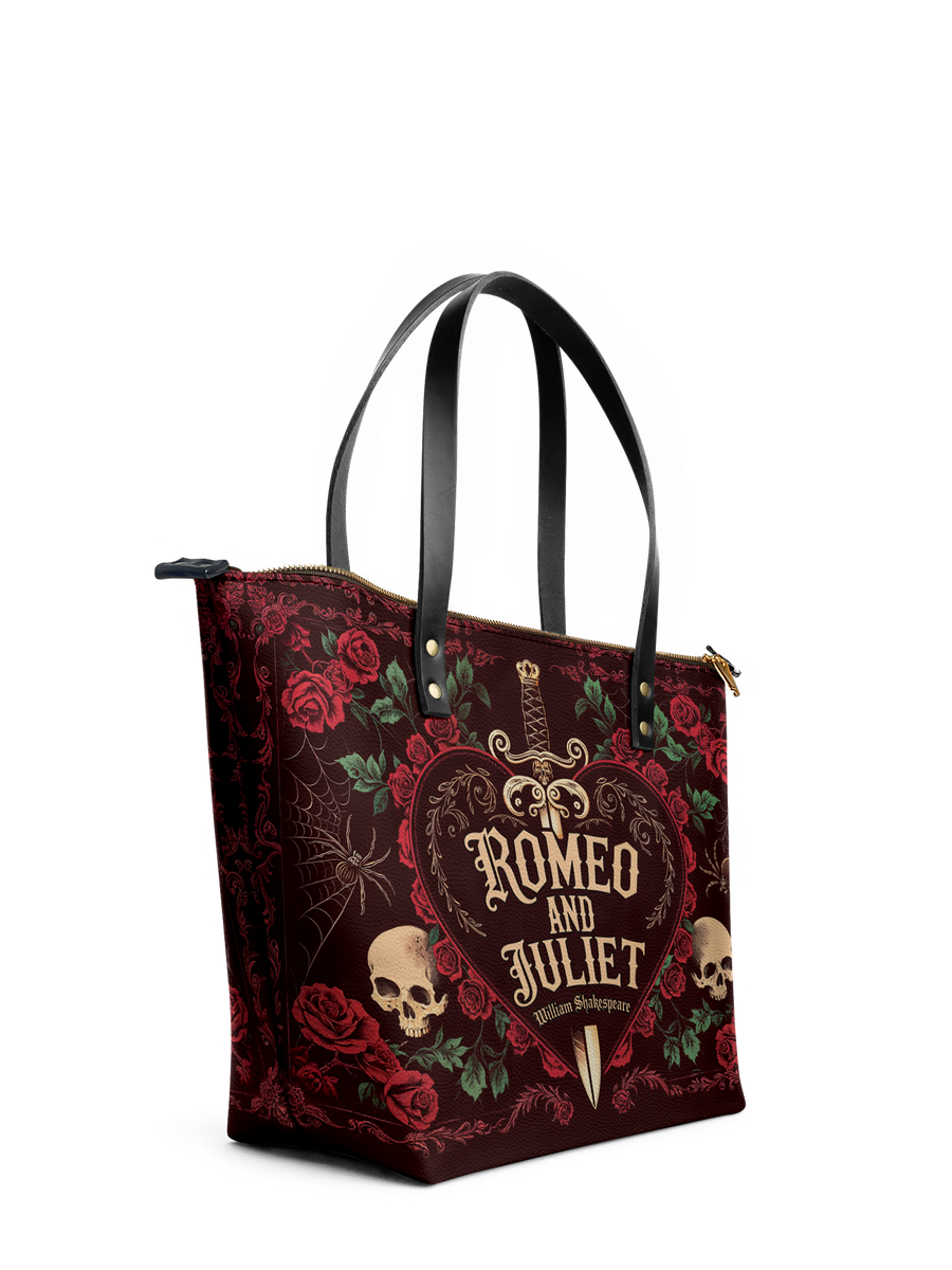"Romeo And Juliet" Poison Rose Leather Tote Bag
