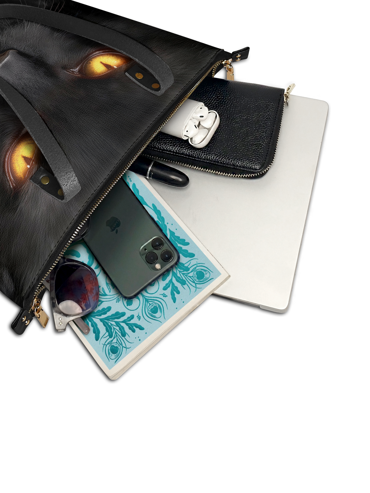 "The Black Cat" Leather Tote Bag