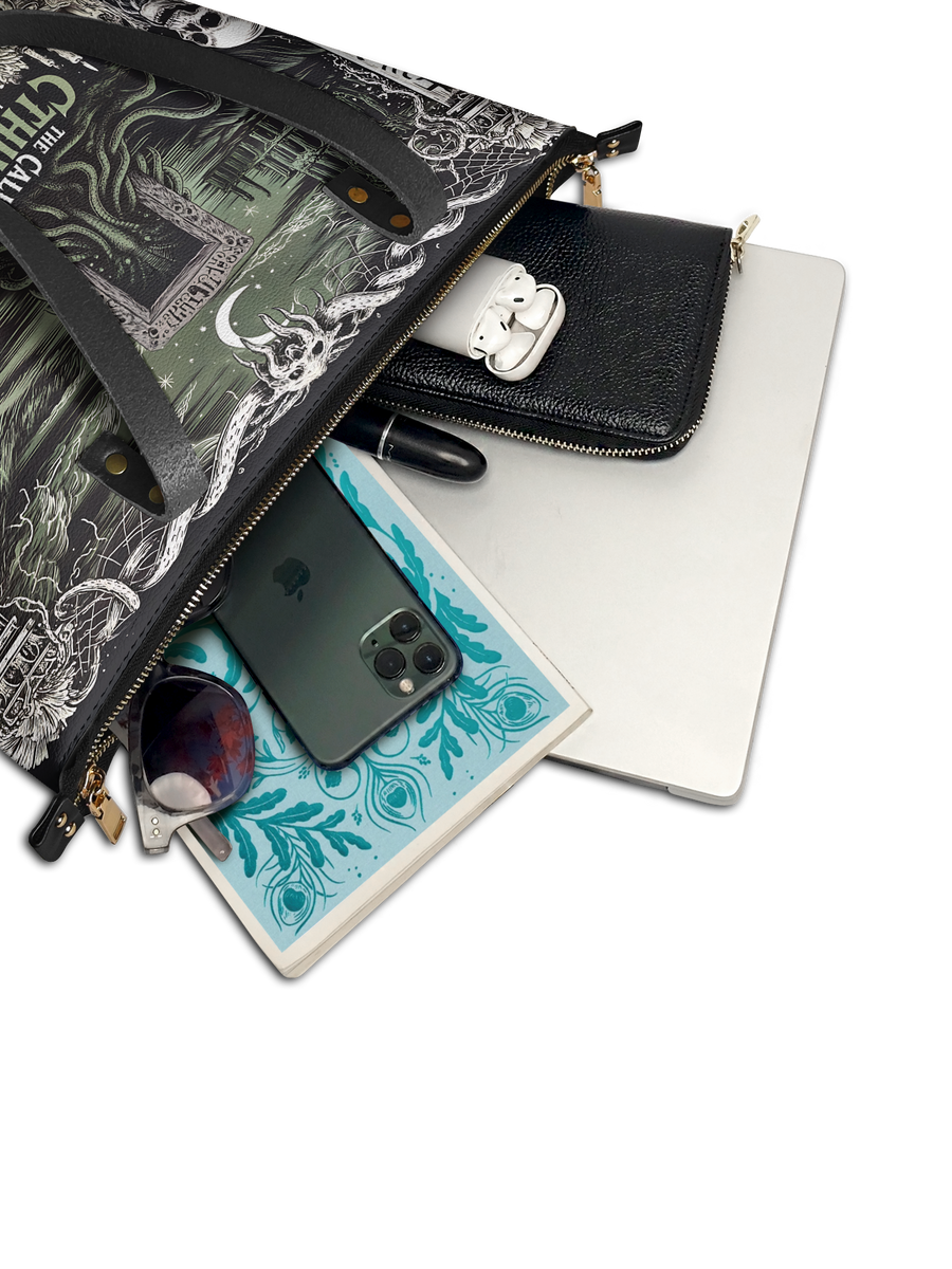 "The Call Of Cthulhu" Leather Tote Bag