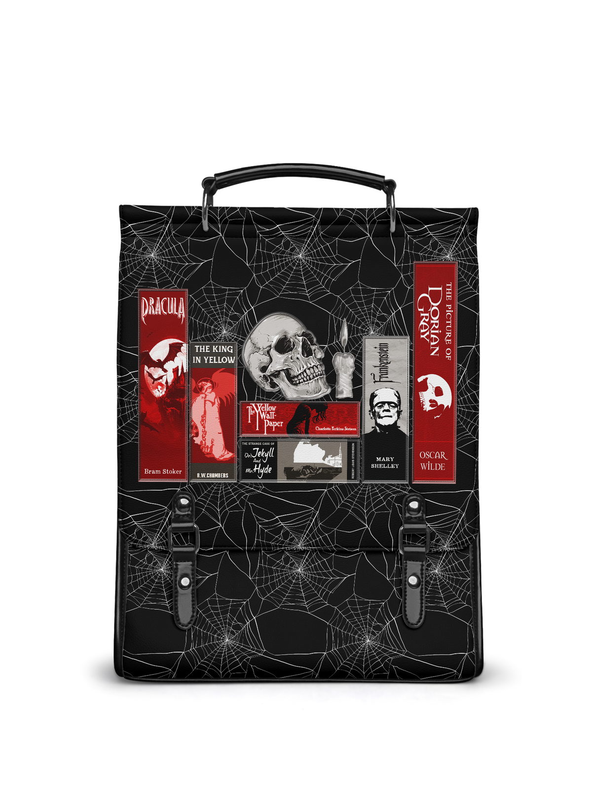 "The Codex of Gothic Tales" Black Widow’s Kiss Leather Backpack