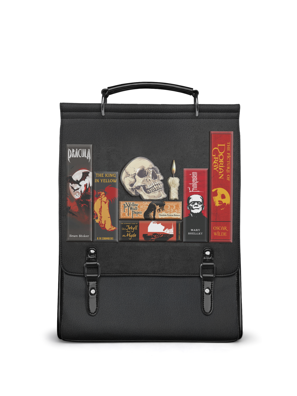 "The Codex of Gothic Tales" Deadlight Black Leather Backpack