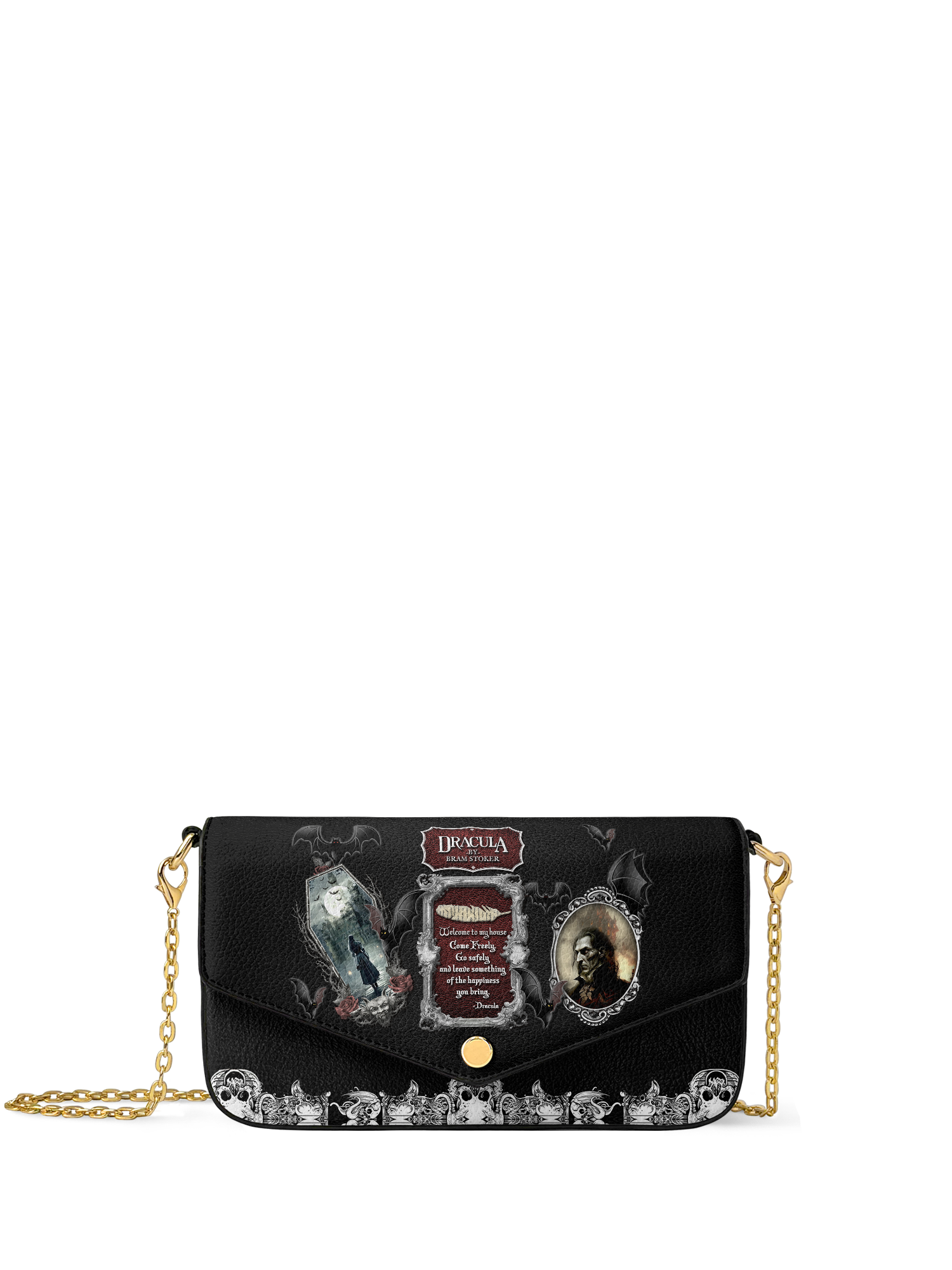 "The Dracula" Envelope Chain Crossbody Bag