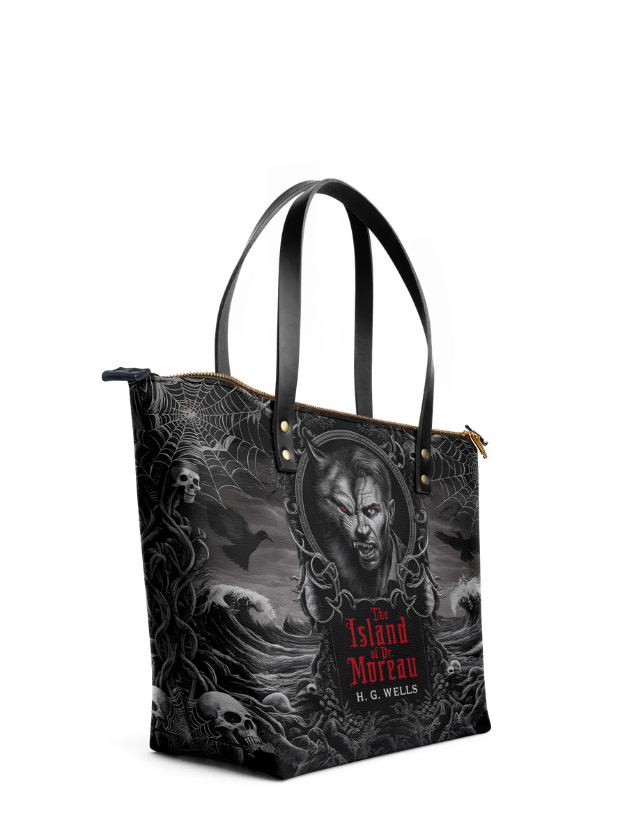 "The Island Of Dr Moreau" Leather Tote Bag