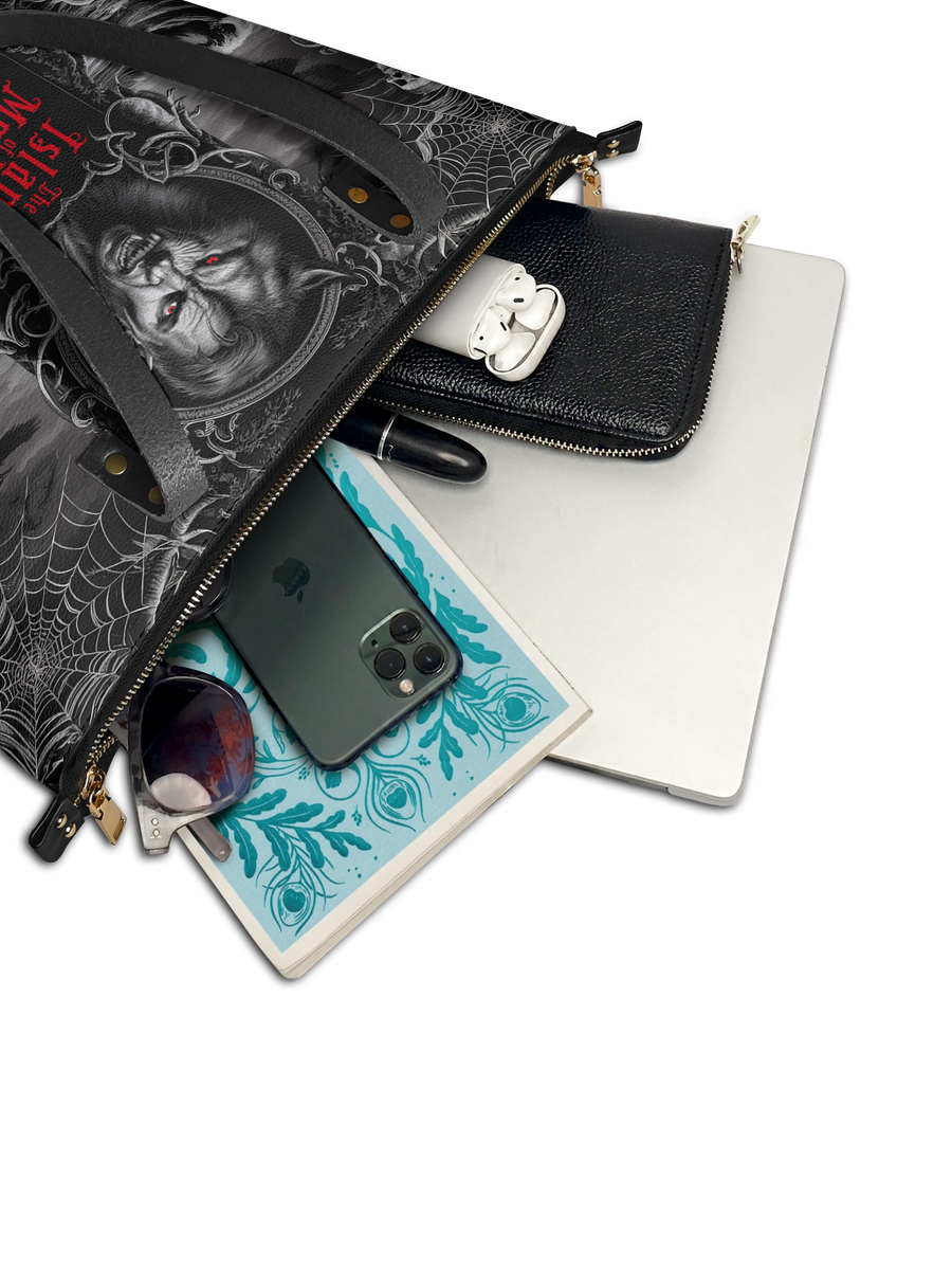 "The Island Of Dr Moreau" Leather Tote Bag