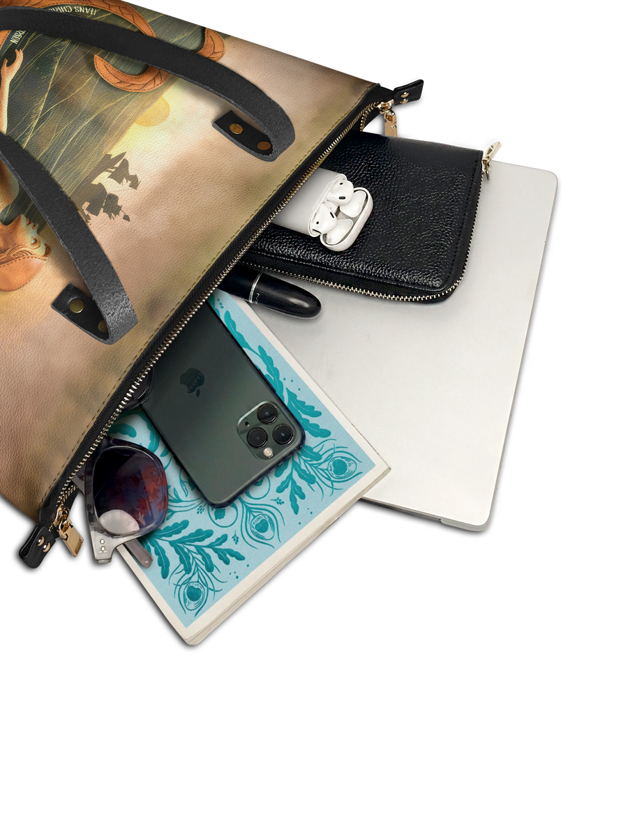 "Mermaid’s Sacrifice" Leather Tote Bag