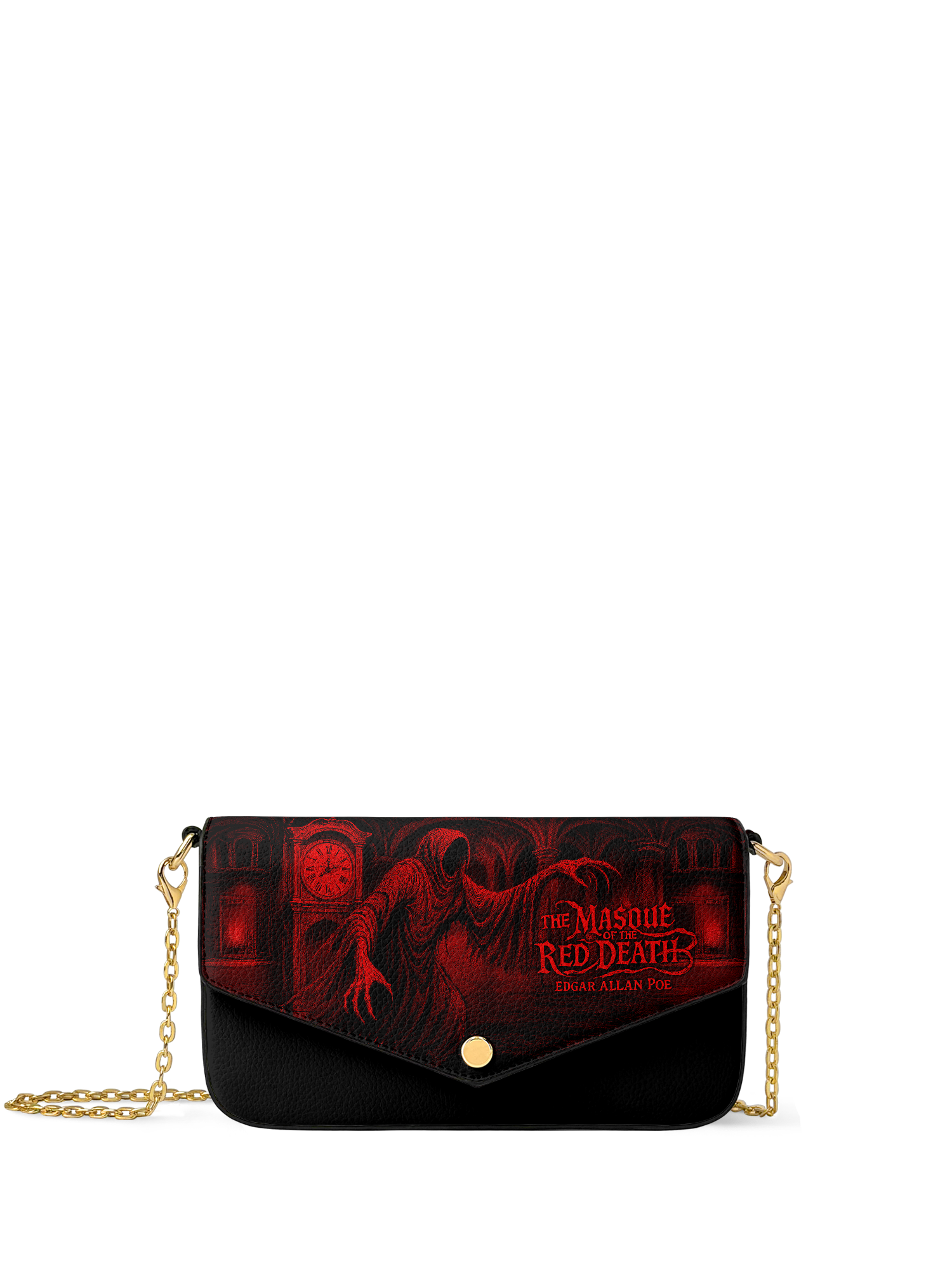 "The Masque Of The Red Death" Envelope Chain Crossbody Bag