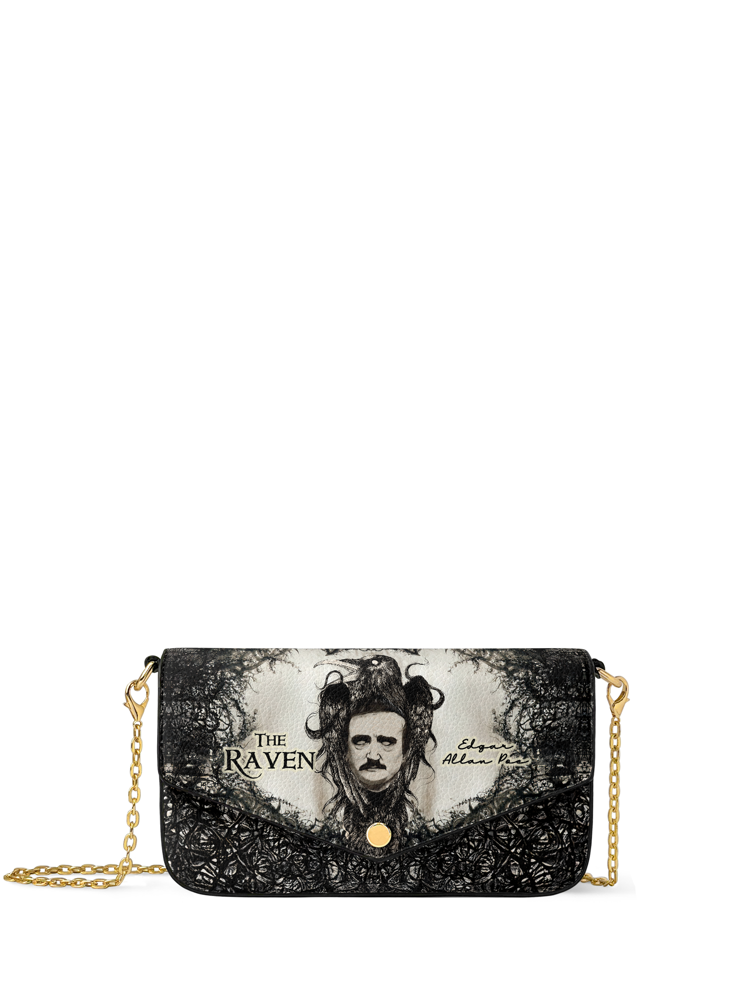 "The Raven" Envelope Chain Crossbody Bag