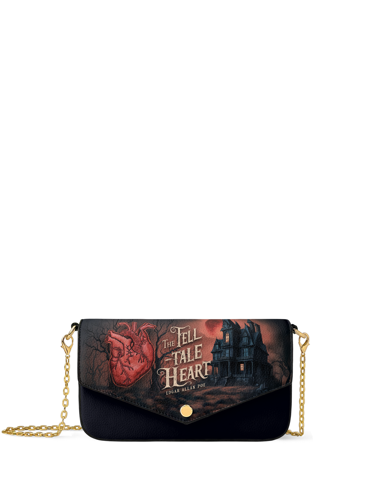 "The Tell-Tale Heart" Envelope Chain Crossbody Bag