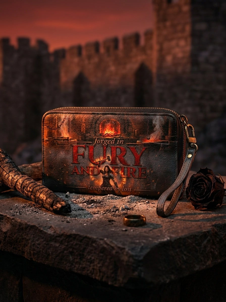 "Forged in Fury and Fire" Blacksmith Warrior Long Wallet
