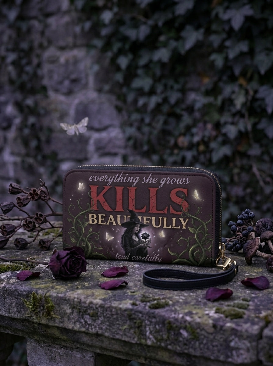 "Kills Beautifully" Witch Garden Long Wallet