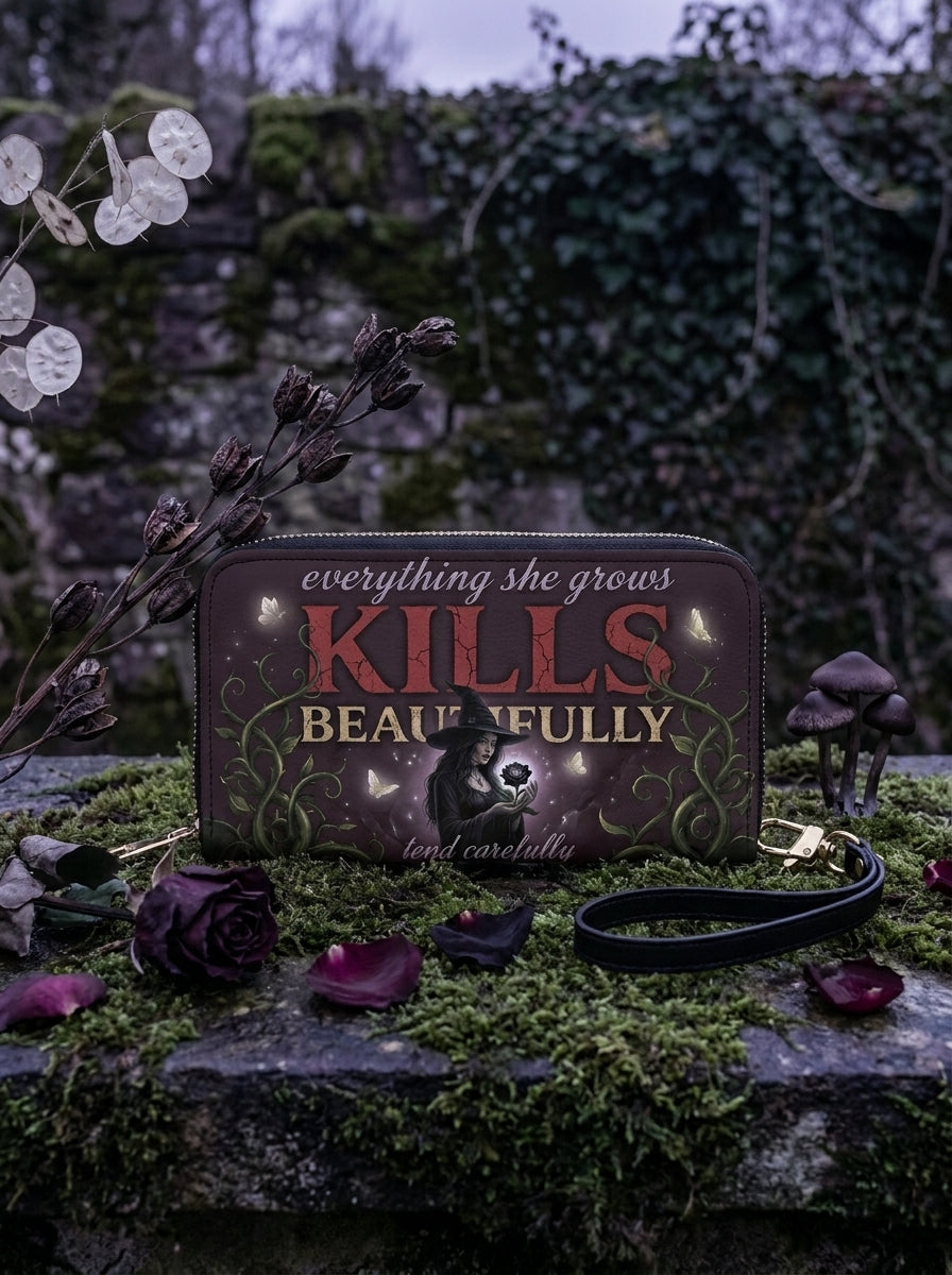 "Kills Beautifully" Witch Garden Long Wallet