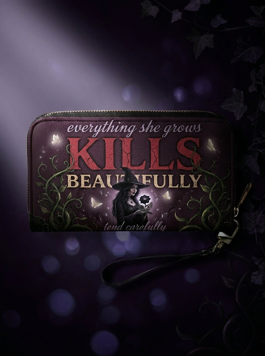 "Kills Beautifully" Witch Garden Long Wallet