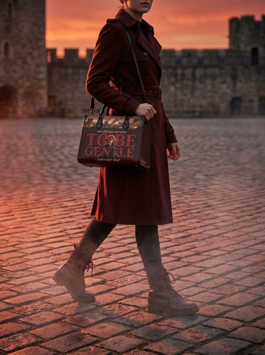 "We Did Not Survive To Be Gentle" Warrior Sisters Leather Handbag