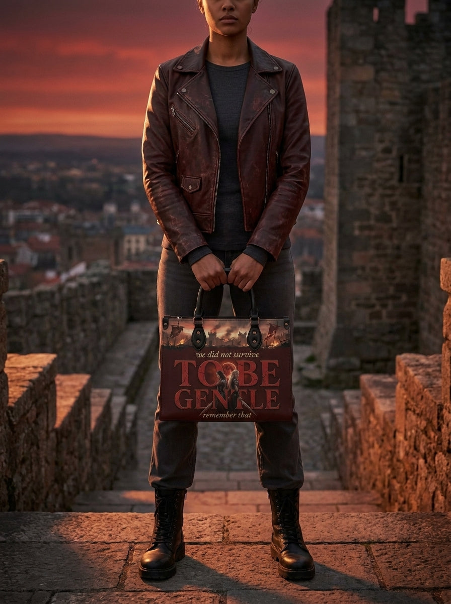 "We Did Not Survive To Be Gentle" Warrior Sisters Leather Handbag