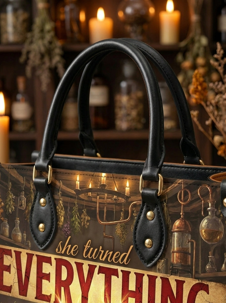 "Everything To Gold (At a Price)" Alchemist Leather Handbag