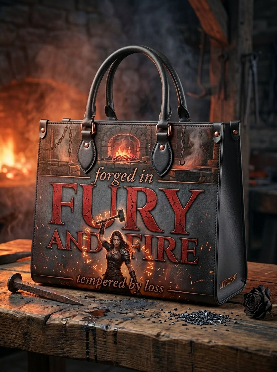"Forged in Fury and Fire" Blacksmith Warrior Leather Handbag