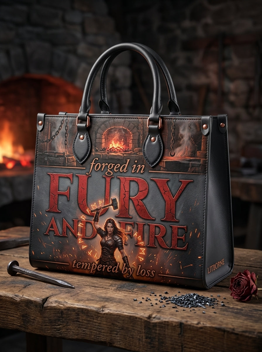 "Forged in Fury and Fire" Blacksmith Warrior Leather Handbag