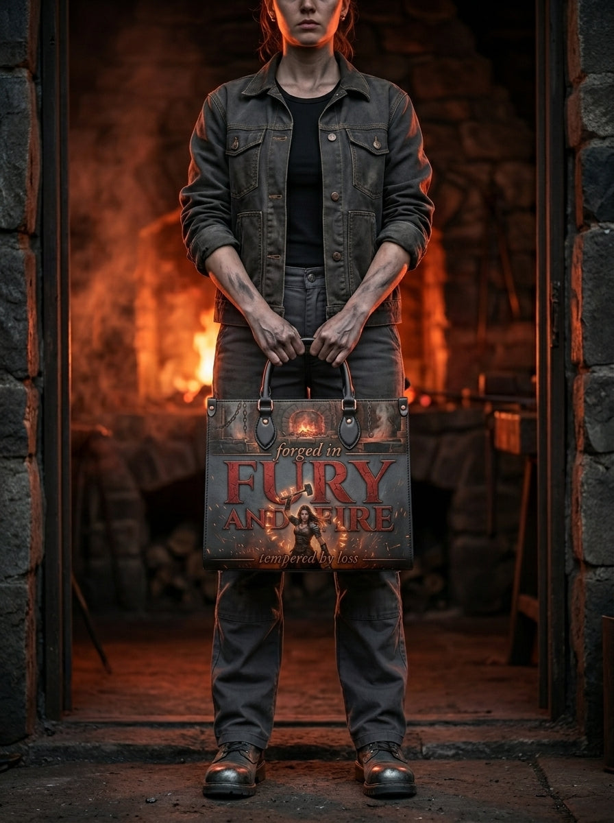 "Forged in Fury and Fire" Blacksmith Warrior Leather Handbag