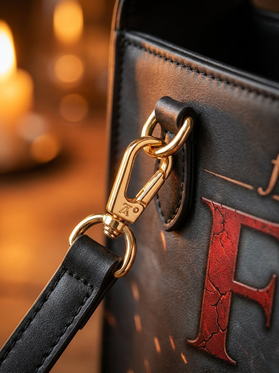 "Forged in Fury and Fire" Blacksmith Warrior Leather Handbag