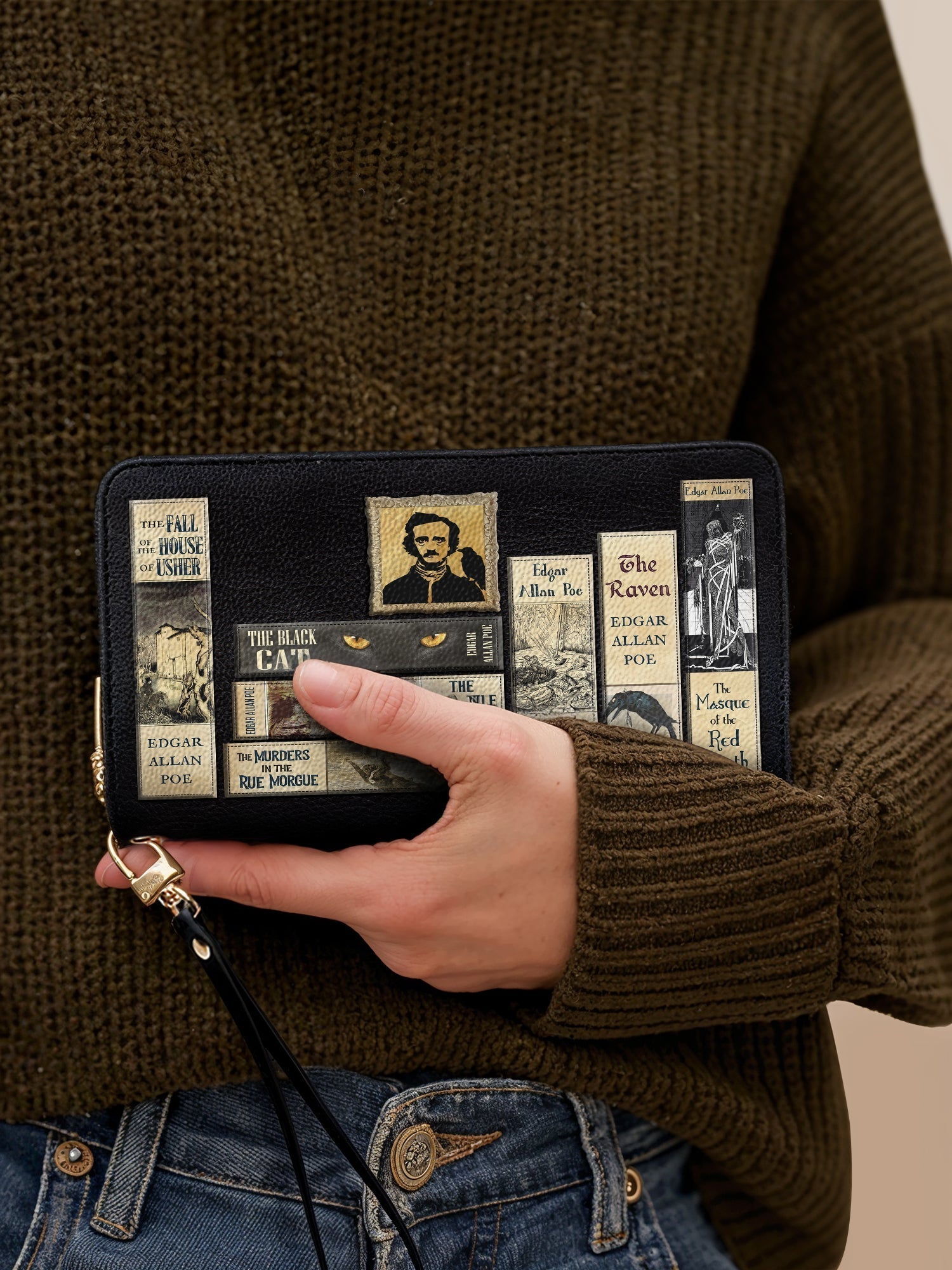 "Poe's Library" Ashen Black Wallet