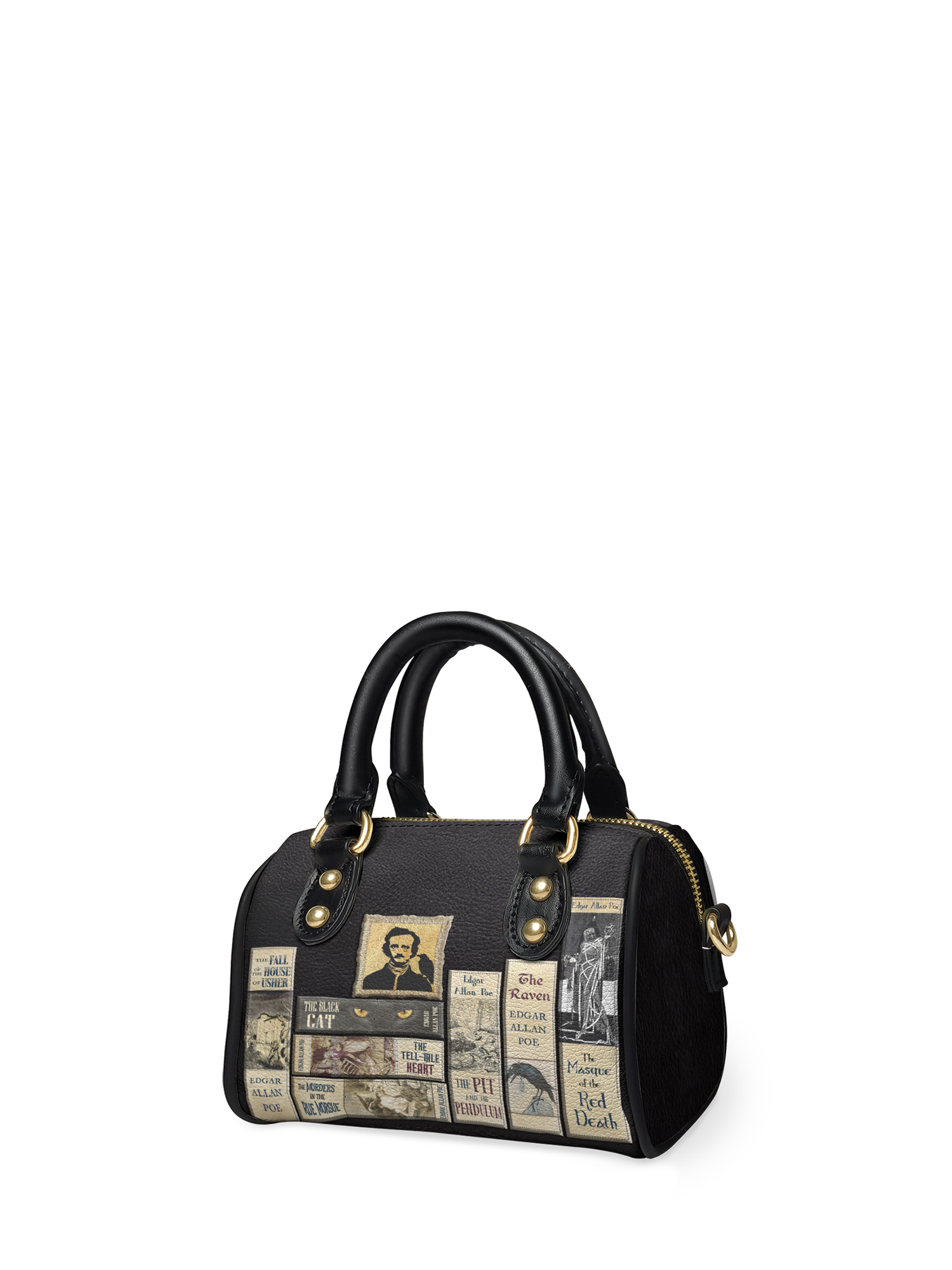 "Poe's Library" Ashen Black Mini Satchel