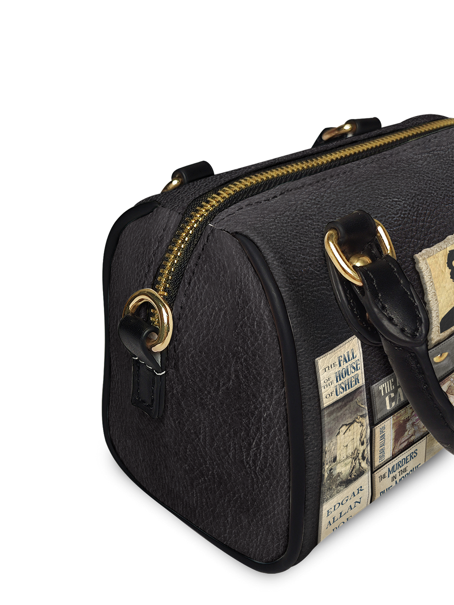 "Poe's Library" Ashen Black Mini Satchel