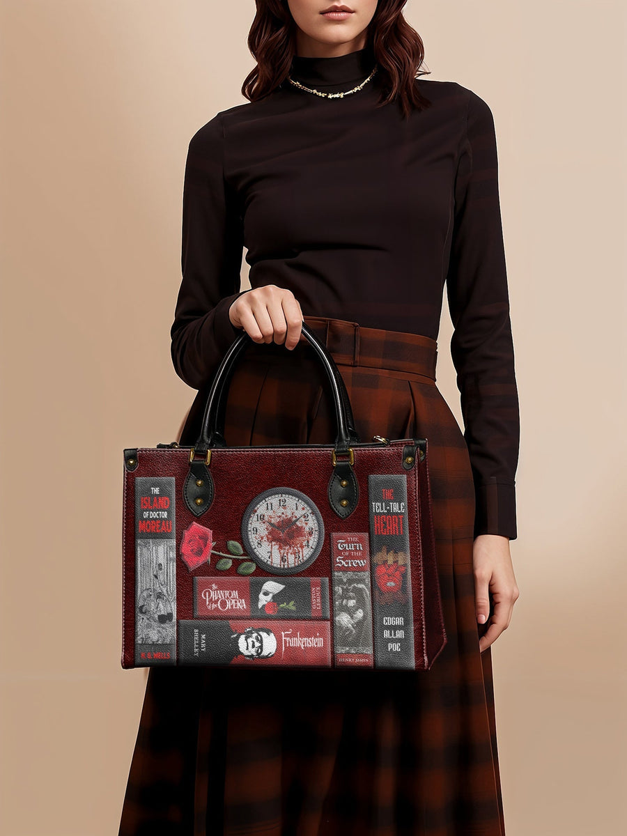 "The Crimson Codex" Leather Handbag