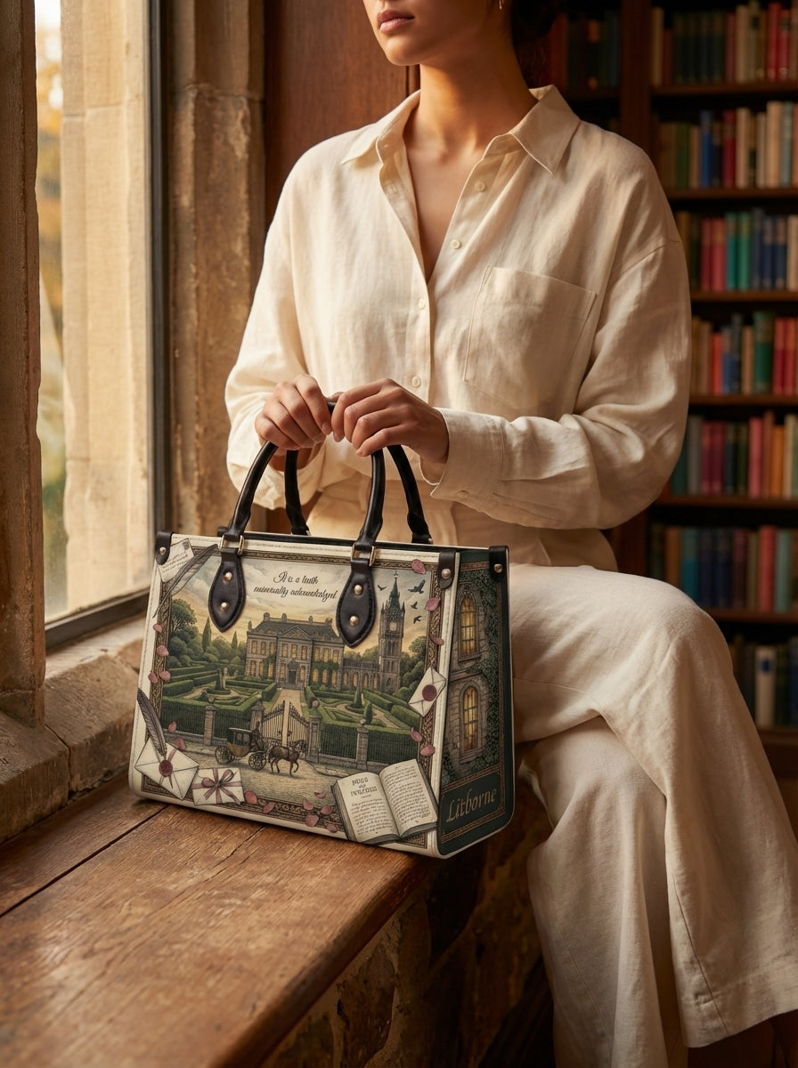 Pride and Prejudice Regency Leather Handbag - lifestyle 2