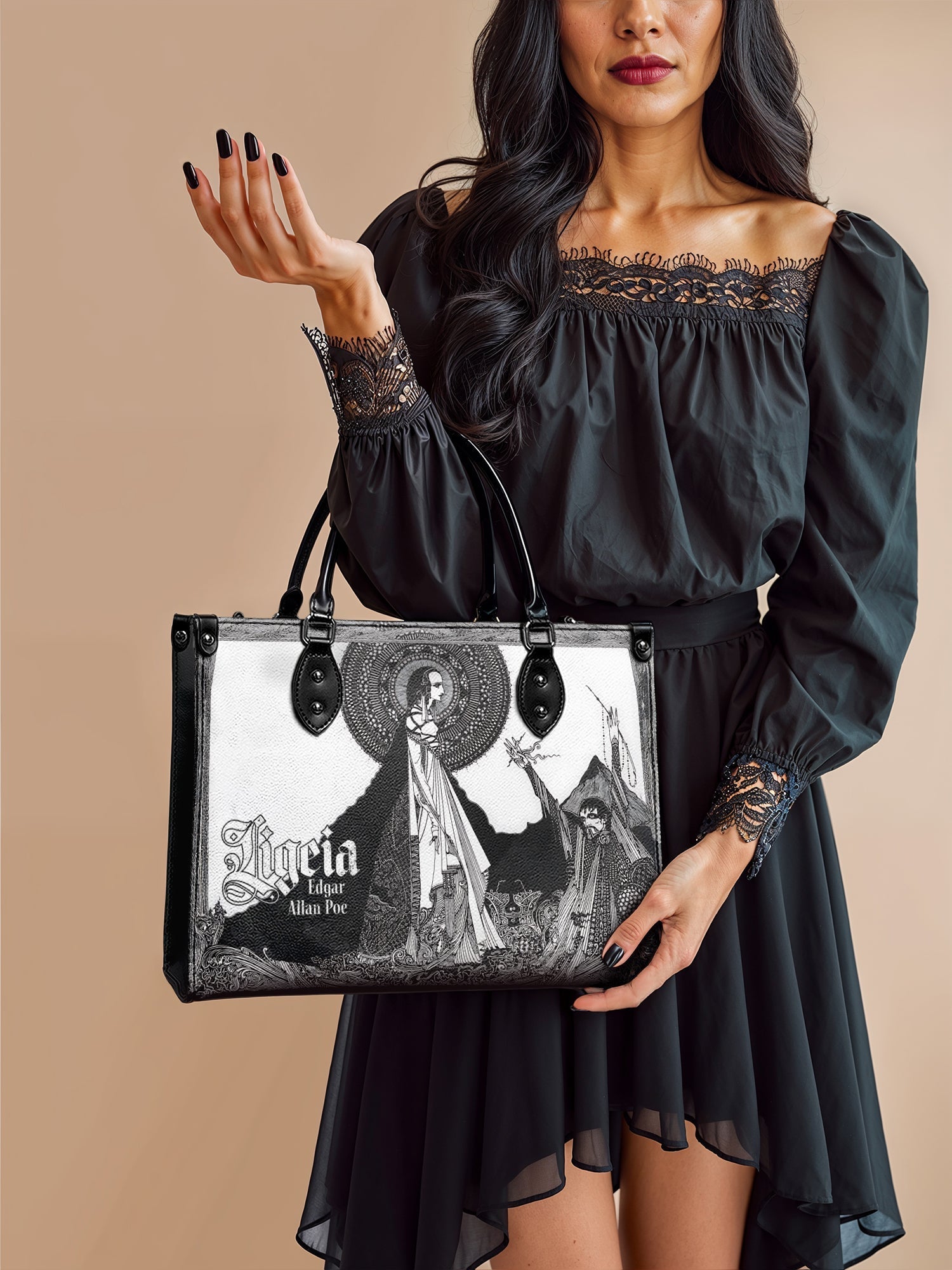 "Ligeia" - Black Interior - Leather Handbag