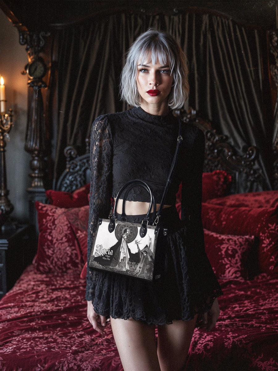 "Ligeia" - Black Interior - Small Leather Handbag