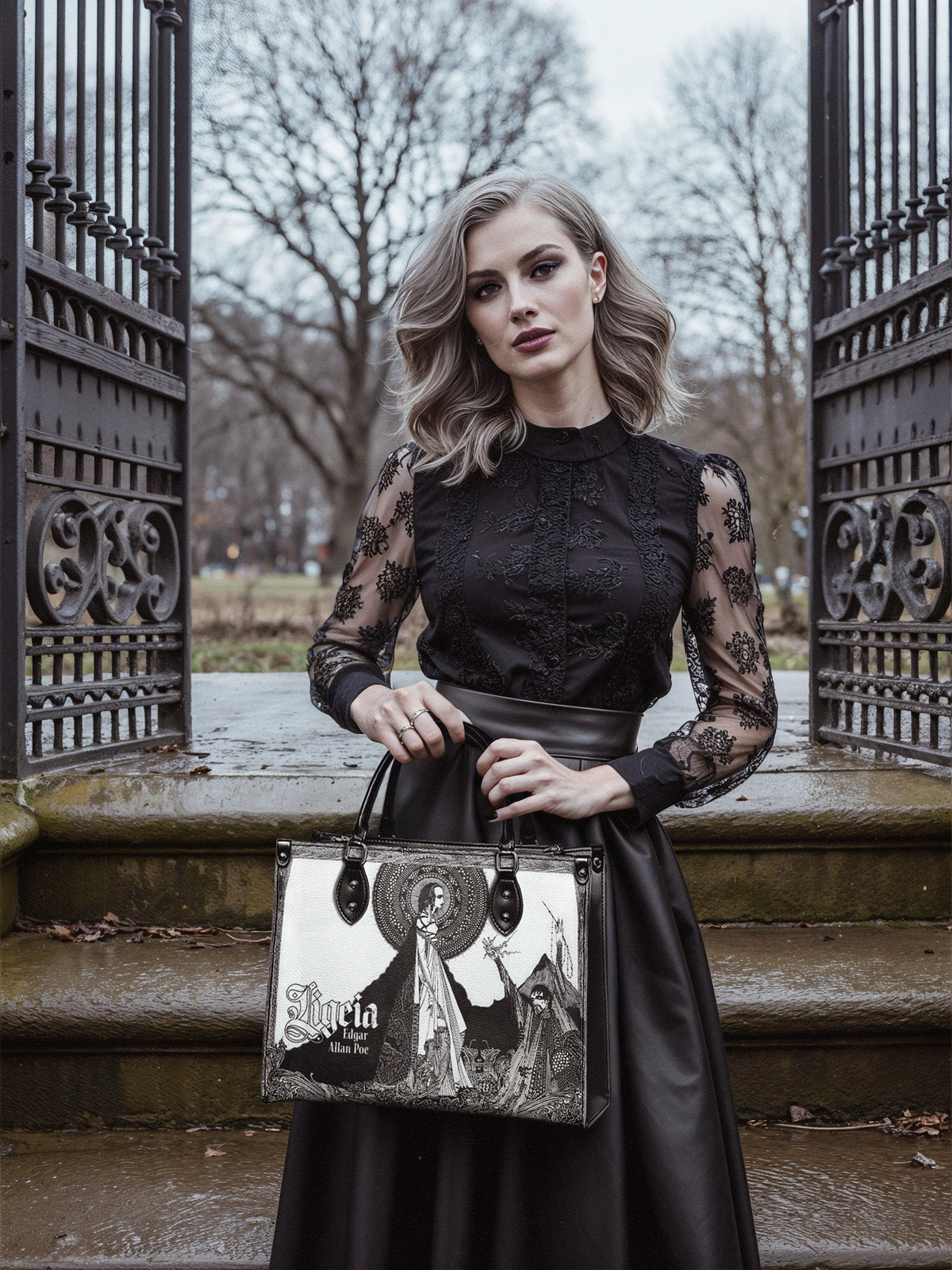 "Ligeia" - Black Interior - Leather Handbag