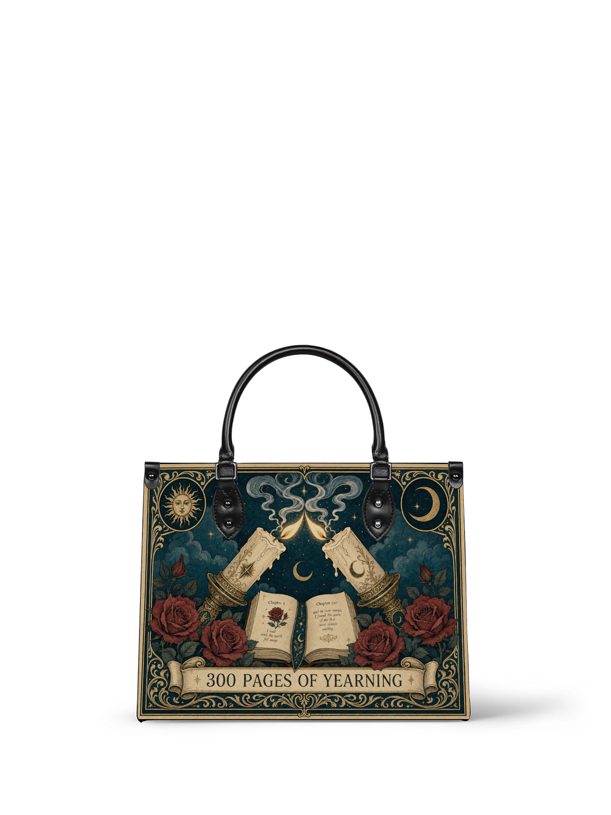 “300 Pages of Yearning” Candlelit Confession Leather Handbag