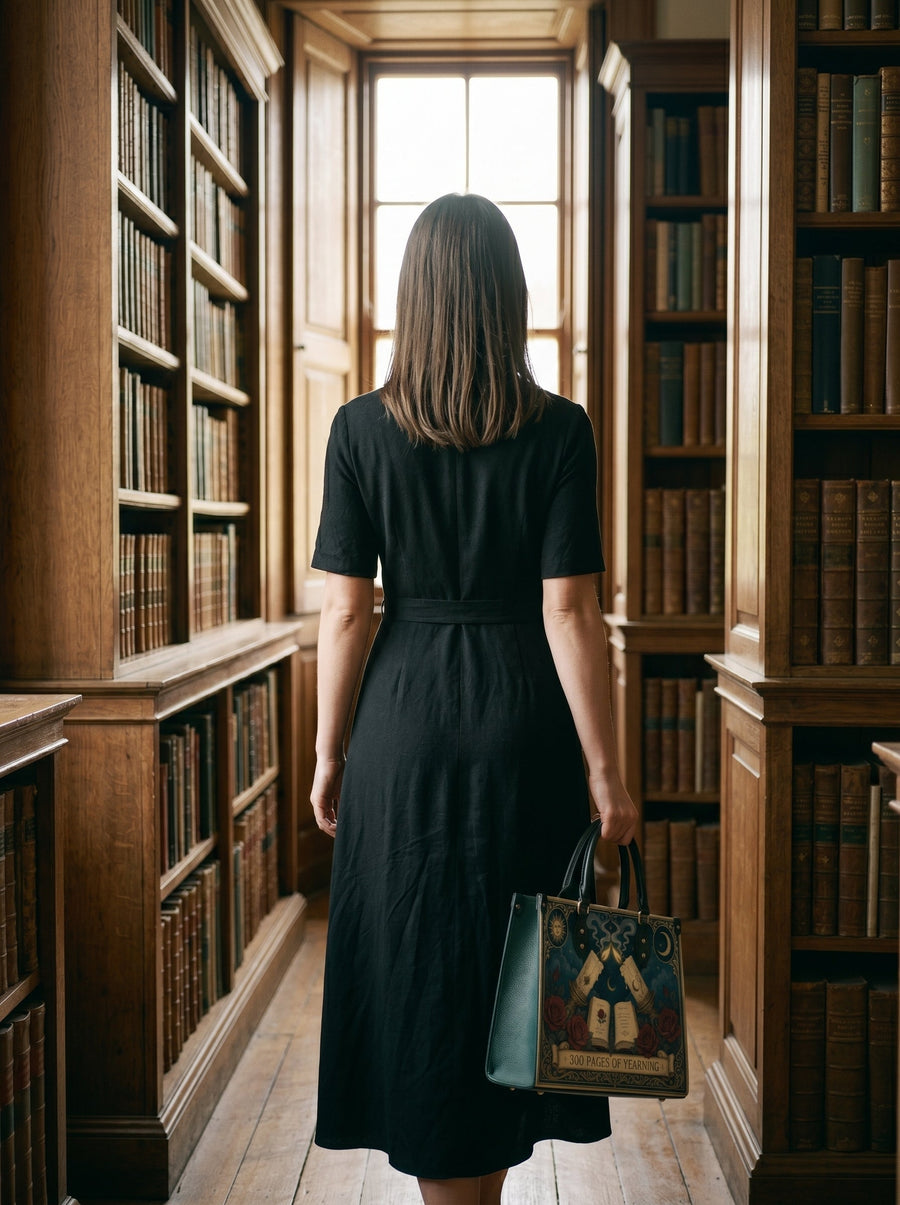 “300 Pages of Yearning” Candlelit Confession Leather Handbag
