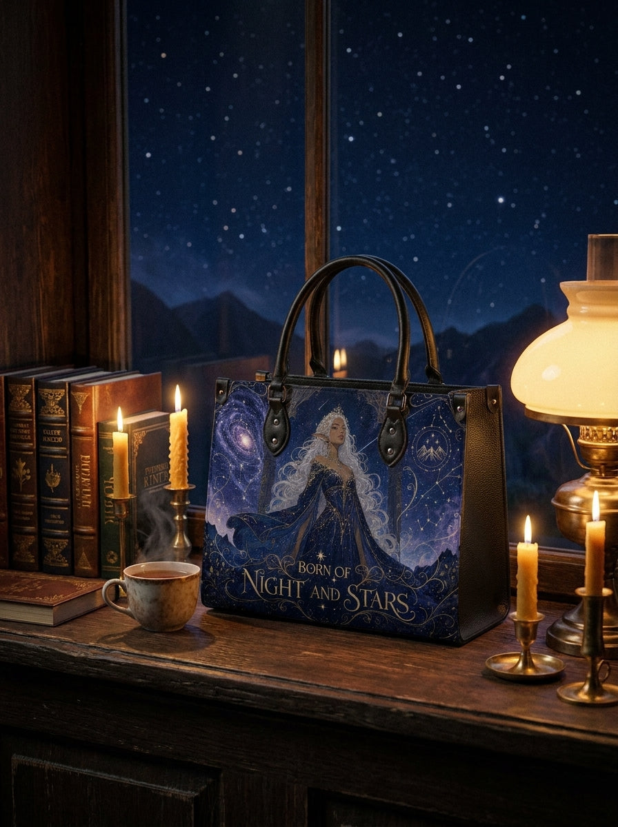 “Born of Night and Stars” Celestial Heiress Leather Handbag