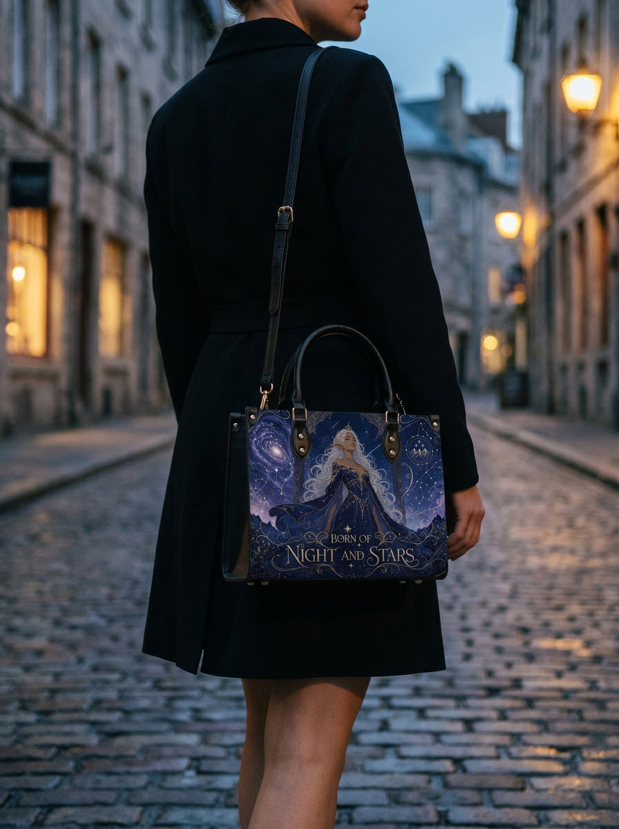 “Born of Night and Stars” Celestial Heiress Leather Handbag