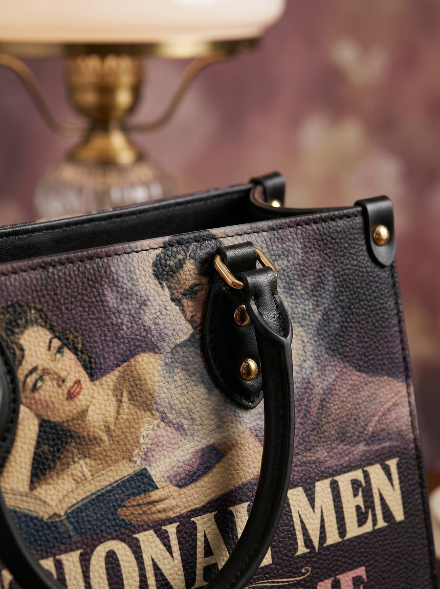 “Fictional Men Have Ruined Me for Reality” Pulp Confession Leather Handbag