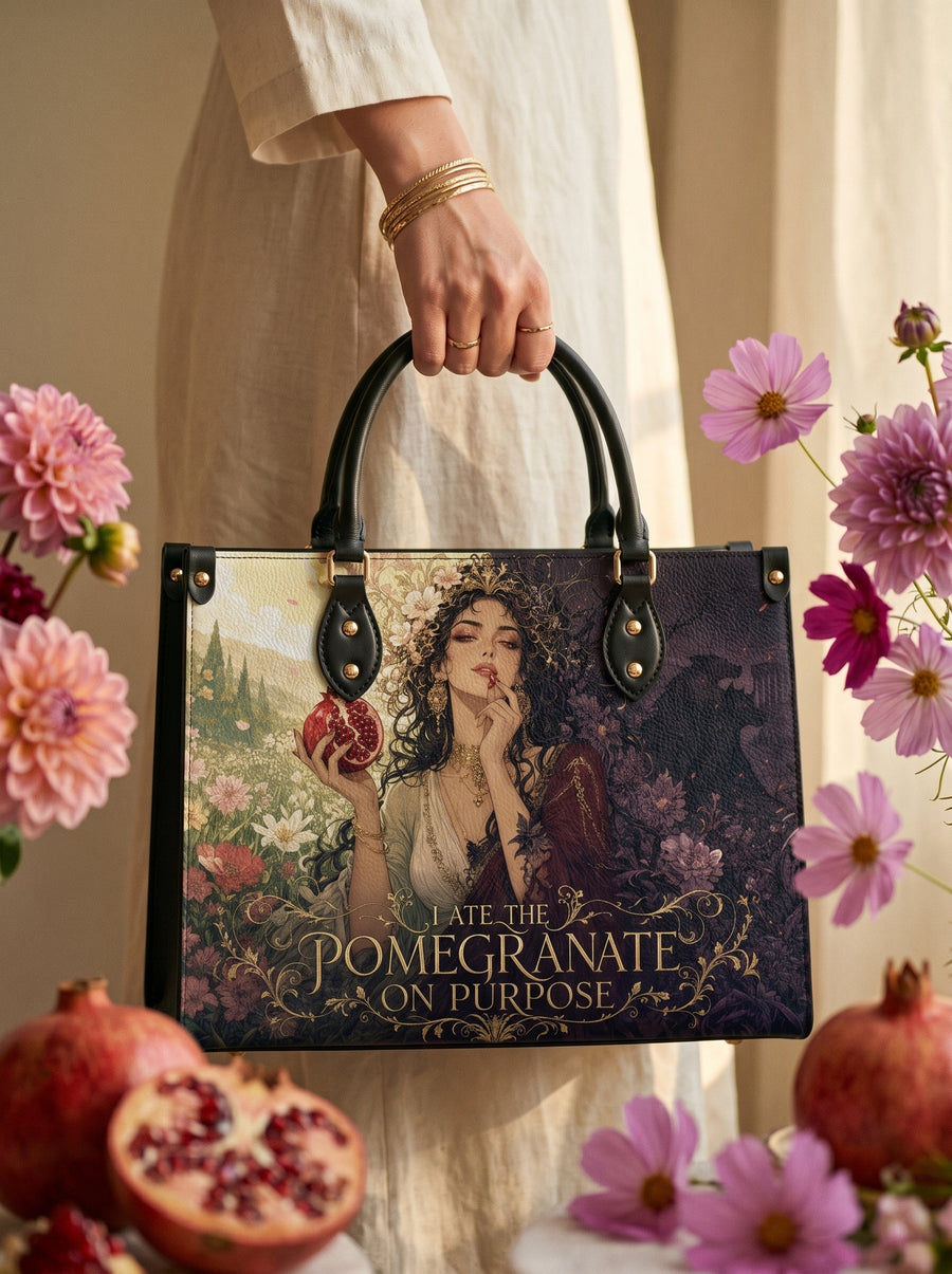 “I Ate the Pomegranate on Purpose” Underworld Bride Leather Handbag