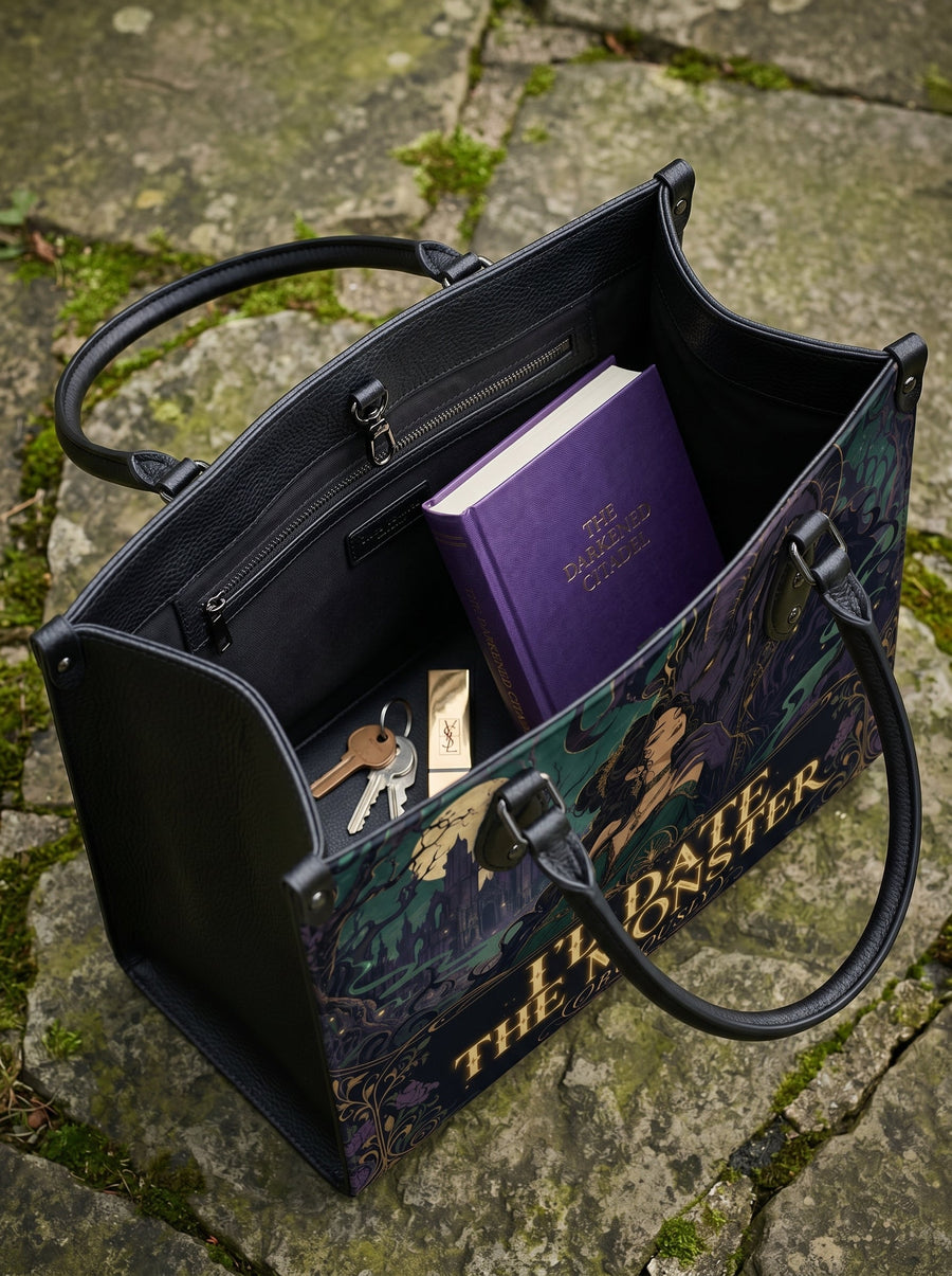 “I’d Date the Monster (Obviously)” Thorned Garden Leather Handbag