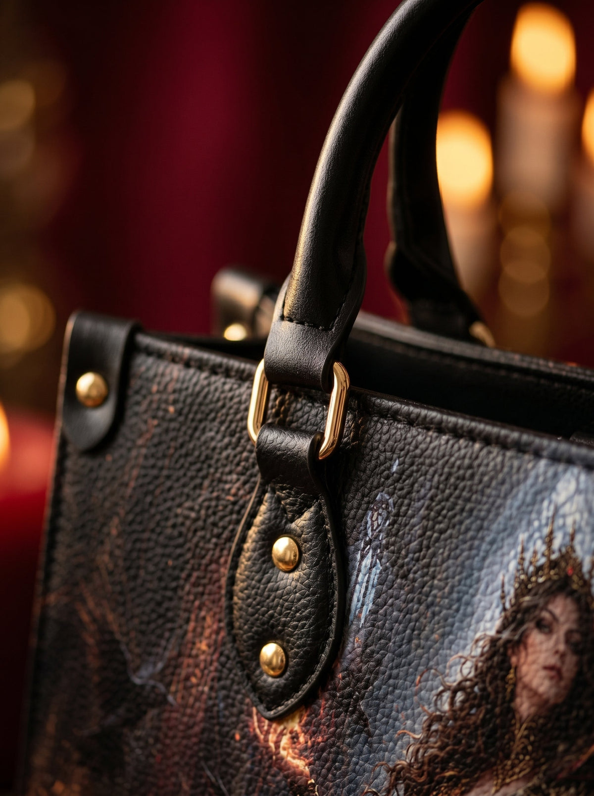 “I Read for the Villain” Cathedral Coronation Leather Handbag